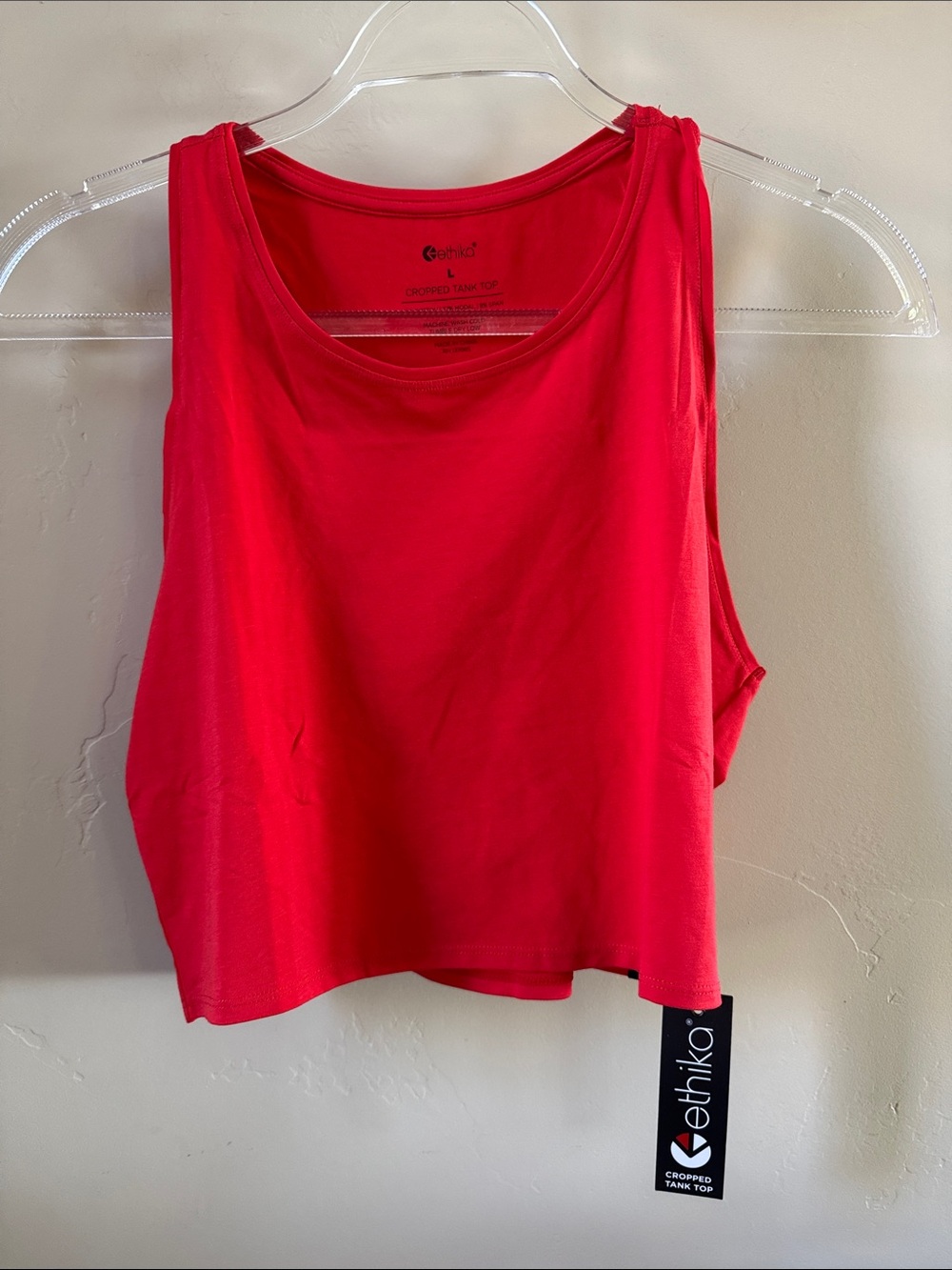 ethika Bright Red Cropped Tank Top